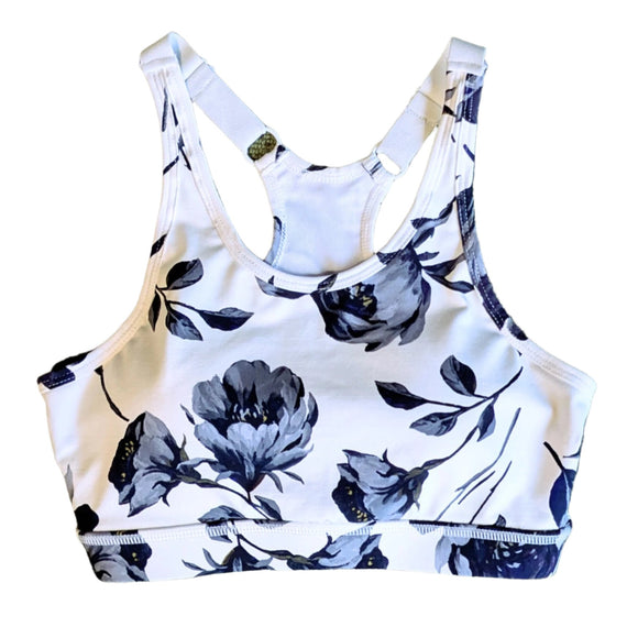 Mona B Sports Bra - Floral Black and White