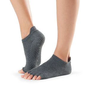 ToeSox Half Toe Low Rise Grip Socks - Large